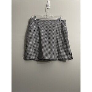 Lopez Women’s Golf Skort Black White Size 10 Side Zip Pockets Stretch Sportswear